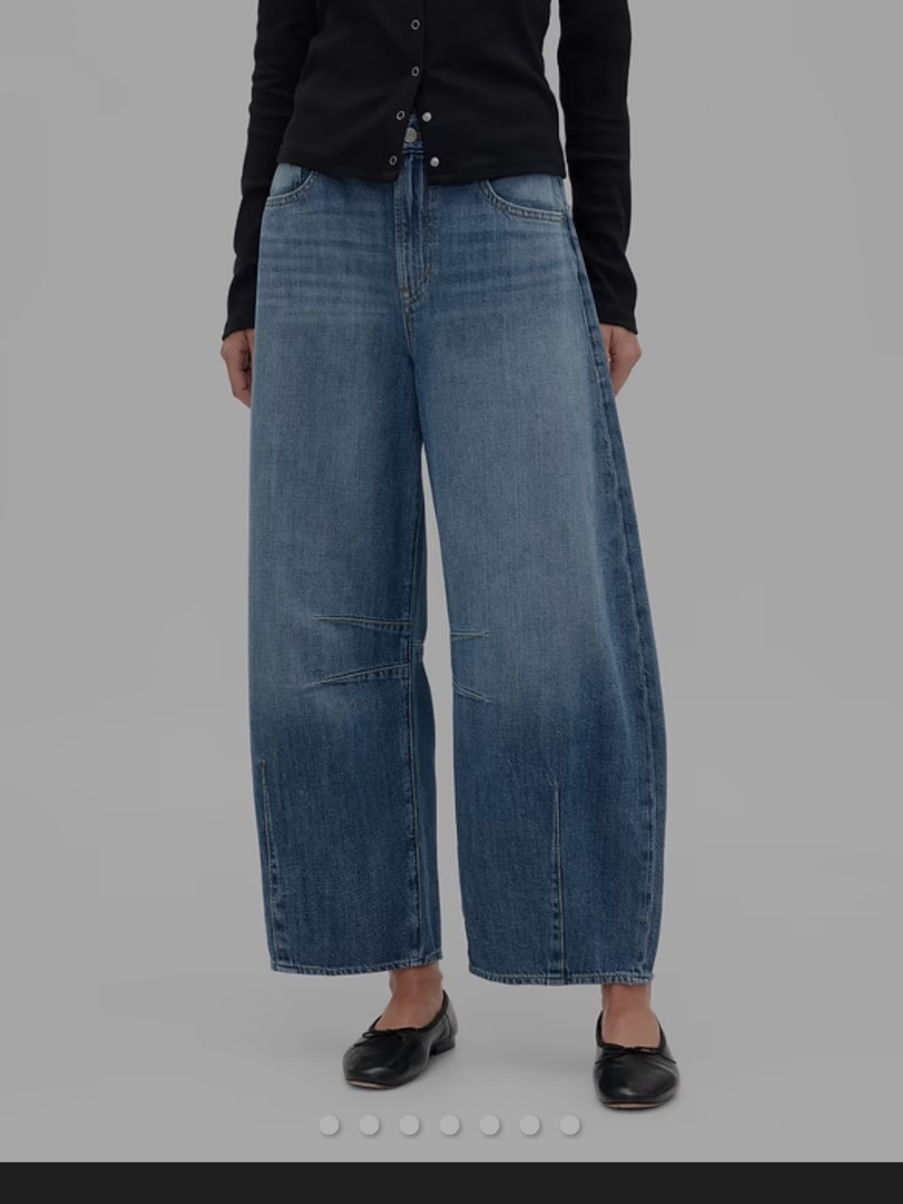 NWT GAP High Rise Horseshoe Crop Jeans in Blue Wash 8 Long 29 Long 8L Barrel - Picture 2 of 8